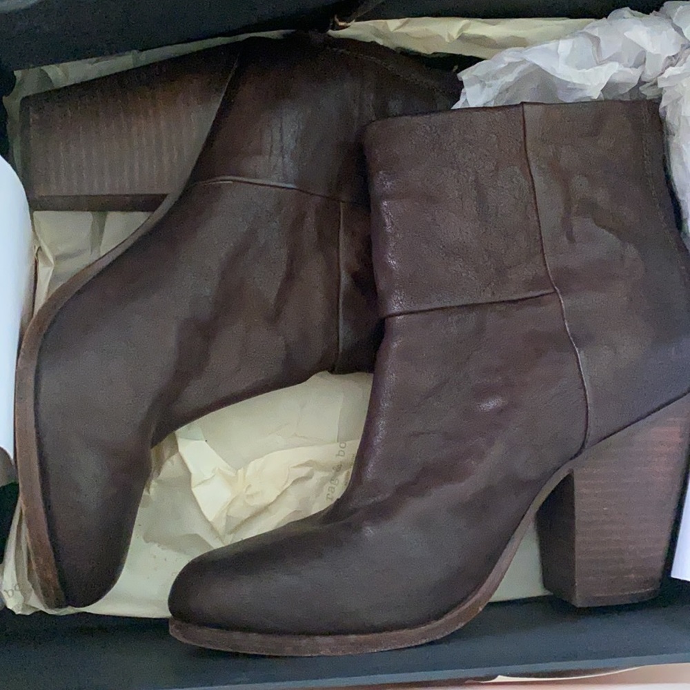 Rag & Bone Newbury leather bootie 36.5 dark brown